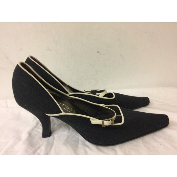 SERGIO ROSSI Made in Italy gray/beige women Heel Slip On buckleShoes EUR 38